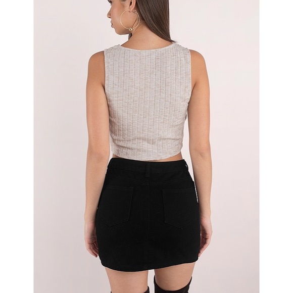 Tobi Taupe Crop Top - Picture 3 of 5